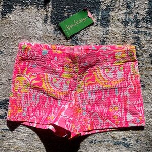 NWT Girls Lilly Pulitzer Little Liza Shorts Pink Pout Kinis in the Keys (size 7)